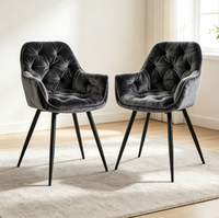 Chaise de salle à manger en velours de qualité supérieure, style contemporain, pieds en métal, Sillas De Comedor pour la maison, cuisine, fauteuil moderne