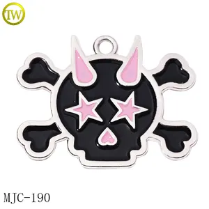 Custom Made Logo Engraved High Quality Enamel Pendant Metal Jewelry Tags Charms For Necklace / Bracelet