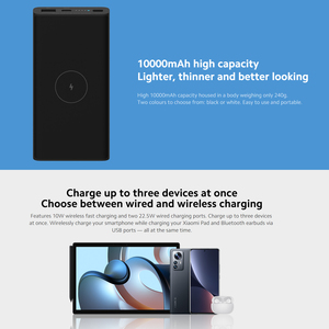 ต้นฉบับสำหรับ <span class=keywords><strong>Xiaomi</strong></span> <span class=keywords><strong>10W</strong></span> พาวเวอร์แบงค์ไร้สาย<span class=keywords><strong>10000</strong></span> <span class=keywords><strong>10W</strong></span> ชาร์จเร็วไร้สาย22.5W แบบมีสายการตรวจจับโลหะ FOD - Product Image 3