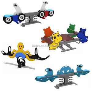 Altalena a Dondolo QXY per Bambini da Esterno in LLDPE e Metallo, per <span class=keywords><strong>2</strong></span> Bambini, Capacità >150KG, Struttura per Divertimento - Product Image 4