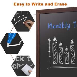 Pizarra de Madera de Diseño Moderno Pequeña, Pizarra Grande <span class=keywords><strong>para</strong></span> Colgar en la Pared con Marco y Pizarra Magnética - Product Image 5