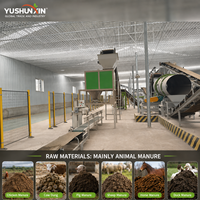Ligne d'engrais organiques de marque YSX, capacité 1-10T/H, haute précision, 55KW, machine à compost complète, granulateur de fumier de vache et de fumier de poulet