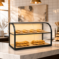 Vitrine à desserts, présentoir à pâtisseries, présentoir à desserts en acier inoxydable avec éclairage LED, logo personnalisé, mobilier pour boulangerie et café