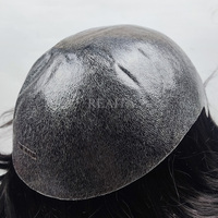 Perruque toupet naturelle PU pour hommes, accessoire toupet, remplacement, entièrement en Poly, unité, cheveux humains, Durable, peau transparente