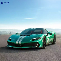 Kit de Carrocería Pequeño de Fibra de Carbono Seca para Ferrari 296, Estilo Versión SP Track Mejorada, Parachoques Delantero, Difusor Trasero, Capó del Motor