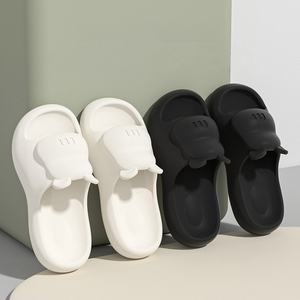 Fashionable Flip Flops Anti Odor Open Toe Knit Upper PVC Outsole Lightweight Cushioned Eco-Friendly Indoor <b>Slippers</b> All Seasons - Product Image 6