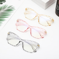Montures de lunettes anti-lumière bleue transparentes rectangulaires de couleur gelée tendance, vente en gros, forme de visage diamant