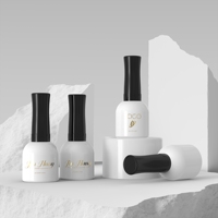 Flacon en verre vide de 15 ml pour vernis gel, couleur douce au toucher, emballage personnalisé pour gel de construction et nail art