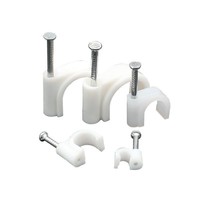 Clips de câble en plastique blanc de haute qualité support mural de fil de clou en acier rond avec conception de cercle de pince pour une installation facile