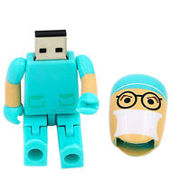 Fournisseur d'ordinateurs en vrac 512Mb 1Gb 2Gb 4Gb 8Gb 16Gb Usb Flash Doll Cartoon Character Pen Drive Doctor Pendrive