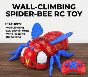 <span class=keywords><strong>Robot</strong></span> Abeja Escalador de Paredes RC Recargable, Inspirado en una Araña, con Alas Móviles, Luces LED, Música, Control Remoto, Juguete de Insecto - Product Image 3