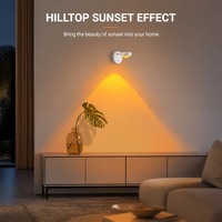 Lampe de coucher de soleil rechargeable, applique murale LED magnétique RGB 16 couleurs avec télécommande, veilleuse sans fil pour chambre à coucher et décoration intérieure