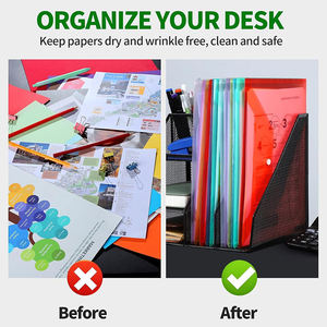 Carpeta de Archivo con Cierre a Presión, Reutilizable, Impermeable, Duradera, Transparente, con Logotipo Personalizado, para Documentos de Oficina y Escolares, Tamaño A4 - Product Image 4