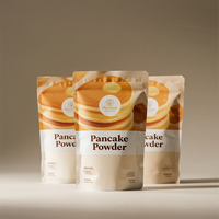 Sacs pour la vente au détail de mélange pour crêpes et gaufres de supermarché Sac debout à fermeture éclair thermoscellable Sac d'emballage en plastique pour mélange de farine à gâteau en poudre pour crêpes