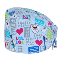 Casquette chirurgicale unisexe en coton pur tissé, motif imprimé blanc, accessoires pour bloc opératoire, cuisine, dentisterie, cosmétique, chimiothérapie