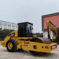 Compacteur vibrant à tambour unique d'occasion Caterpillar haute performance pour projets de construction routière