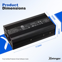 Chargeur de batterie lithium-ion MCU 12V-84V DC en aluminium avec protection contre les courts-circuits, indicateur LED, design pliable, 130-1600W électrique