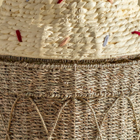 Panier de rangement en osier avec couvercle, motif crème glacée mignon, boîte de rangement pour jouets d'enfants en rotin faite à la main pour la décoration de la chambre d'enfant