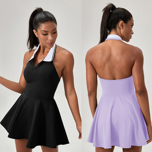 Robe de golf en spandex pour le tennis de plage, robes ajustées athlétiques pour femmes, robe de golf élégante pour l'entraînement, Falda De Tenis Para Mujere - Product Image 2
