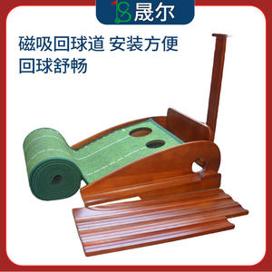 เครื่องฝึกซ้อมพัตต์กอล์ฟ Ss พร้อมแผ่นรองทำจากใยไม้และ EVA สำหรับฝึกซ้อมในร่มและกลางแจ้ง พร้อมรูและไม้บรรทัดวัดระยะ - Product Image 2