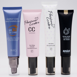 BB Cream CC Cream Airless Pump Packaging Tube Cylinder Container Cosmetic Plastic Clear Plastic Diameter 25mm 20ml 25ml 30ml