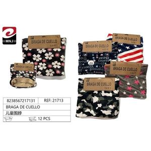 Scaldacollo per Bambini, Confezione da 12 Pezzi, in Morbido Pile Stampato, Accessorio Invernale - Product Image 1
