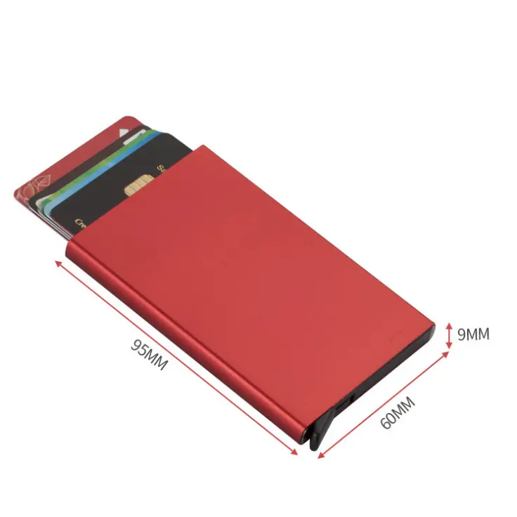 New Design Automatic Pop-up Card Holder Aluminum Alloy RFID Anti-theft Swipe Credit CardHolder Metal Wallet