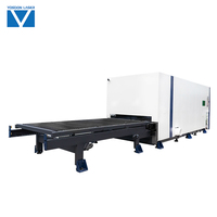 Machine de découpe laser à fibre CNC haute précision avec table de travail à couverture intégrale et échange rapide, puissance de découpe métal optionnelle FC3015H