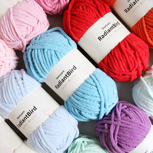 Fil de polyester épais de haute qualité Sweet Beans 100G 5mm pour écharpe, couverture, tapis de niche - Product Image 1