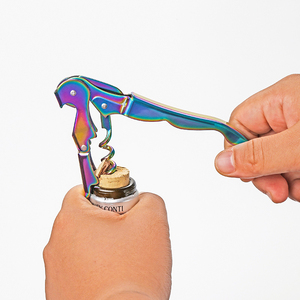 Tire-bouchon sommelier 3-en-1 en fer chromé Hippocampe, double action, avec lame courte pour <span class=keywords><strong>bar</strong></span> - Product Image 6