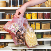 Sacs en plastique transparents de qualité alimentaire Sac à fermeture éclair plat refermable réutilisable avec emballage de grande taille pour rice-PP PET PE