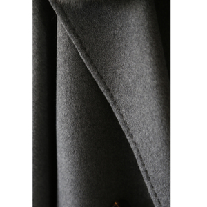 Cappotto Invernale da <span class=keywords><strong>Donna</strong></span> in Cashmere e Lana a Doppia Faccia con Vera Pelliccia di Volpe, Lussuoso Cappotto di Media Lunghezza - Product Image 4