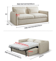 Canapé-lit pliable avec matelas intégré, design moderne et gain de place pour salon, hôtel, appartement modulaire