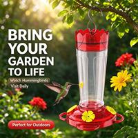 Mangeoire à colibris 14oz en plastique transparent, abreuvoir suspendu pour oiseaux, jardin extérieur, vente en gros, personnalisable