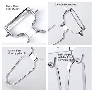주방용 스테인리스 스틸 채소 필러 - 안전하게 사용하는 U자형 필러, 야채 감자 과일 당근 오이 껍질 제거용 - Product Image 6