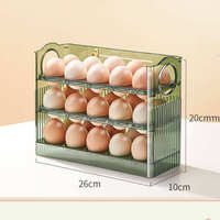 Boîte de rangement pour œufs à 3 niveaux grande capacité avec système de retournement automatique et minuterie pour réfrigérateur, pour un stockage et une organisation pratiques des aliments