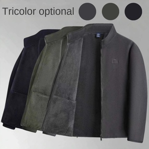 Otoño Invierno nueva chaqueta de lana Vintage para hombre con cuello levantado y cierre de cremallera ropa gruesa ecológica para papá abuelo - Product Image 2