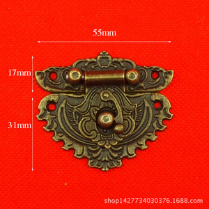 Cerradura para Muebles de Aleación de Zinc, 55 mm x 31 mm, Diseño Tradicional, Duradera, Sin Llave, Hebilla Decorativa para Caja de Madera - Product Image 1