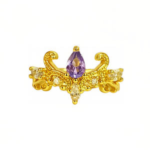 HJ70 New China Ancient Palace Trendy Emaille Vergoldeter Öltropfen Ring Damen blume Schmetterling Nische Licht Luxus Hochwertig - Product Image 5