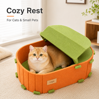 Lit pour animaux de compagnie en coton pliable et réglable avec fermeture à pression, design clôture repliable, maison-caverne pour chats et petits chiens, toutes saisons
