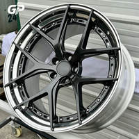 Juego de 2 Ruedas de Aleación de Aluminio Forjado, Acabado Negro Brillante, con Remaches Mecanizados, Borde Profundo, 18-22 Pulgadas, 5x120/5x114.3, para BMW F30 E90