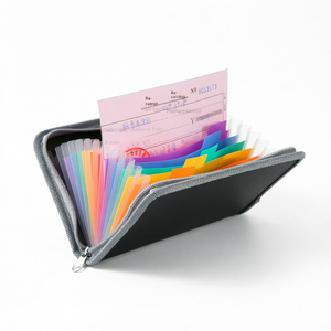 แฟ้มหนังขนาดเล็ก A6 ยี่ห้อ UYI แบบพกพา พร้อมซิปสีรุ้ง สำหรับเก็บบิล หลายชั้น มีสินค้าพร้อมส่ง - Product Image 4