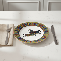 Service de table en porcelaine fine de luxe, assiettes en céramique écologiques, plats à dessert, tasse et soucoupe pour les fêtes