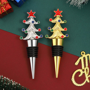 Christmas Tree Wine <b>Stopper</b> Metal Gold Silver Bottle Seal For Holiday Gift - Product Image 3
