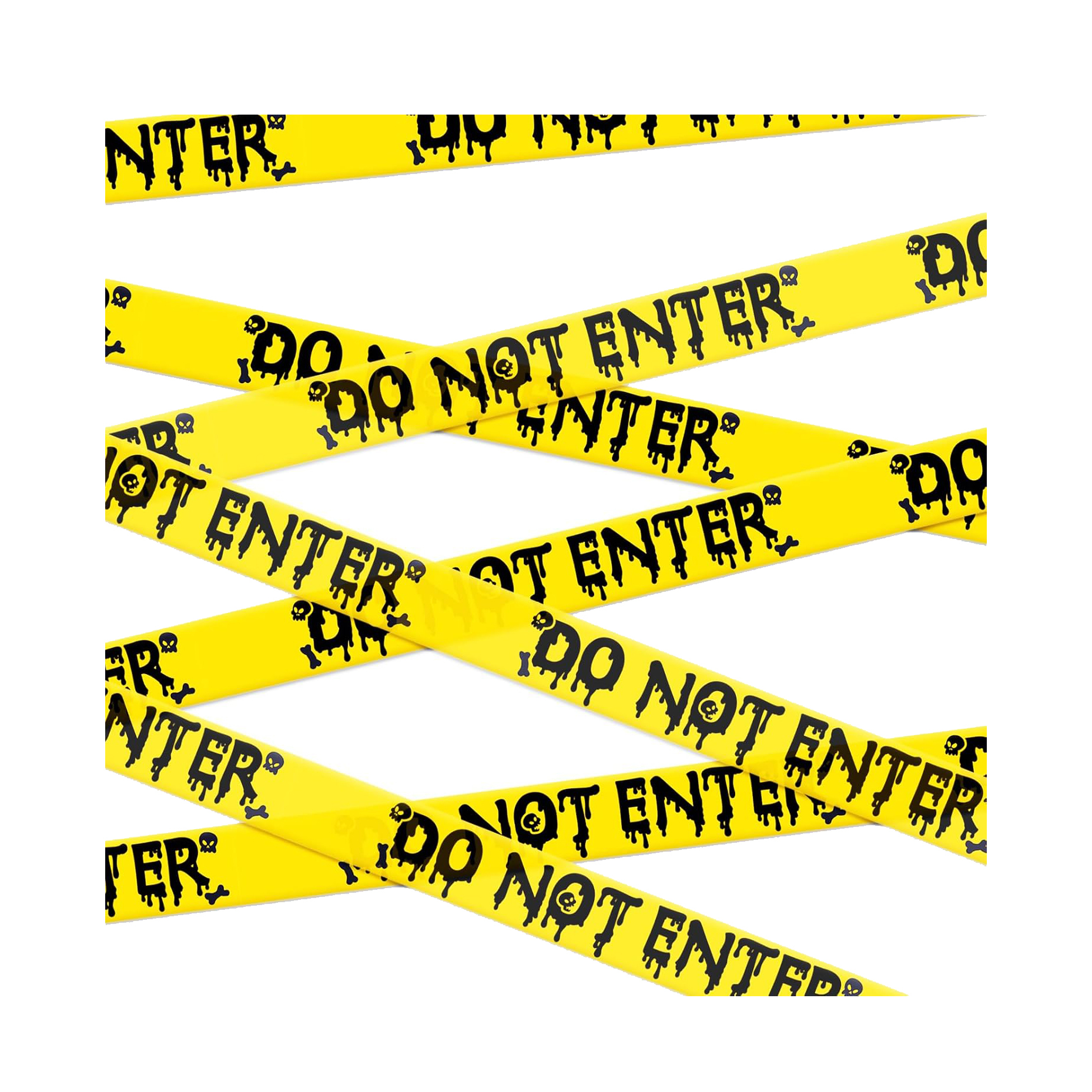 Halloween Decorations DIY Supplies Yellow Black Scary Caution Tape Hazard Warning Door Haunted Houses Deco for Indoor · image 1