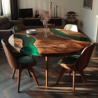 Vente chaude rivière résine époxy Table à manger meubles en bois faits à la main pour la décoration intérieure pour cuisine hôtel maison Bar entrepôt utilisation