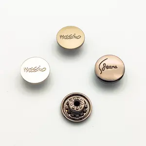 custom Small Batch Brass Copper Metal Custom Metal logo Button Gold Jeans Button