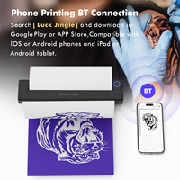 Imprimante thermique portable A4 sans fil avec batterie 2000 mAh, pour transfert de pochoirs de tatouage, dessins imprimés, mini imprimante thermique pour tatouage