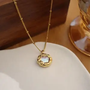 Изысканные Франция ювелирные изделия 18k позолоченный Малый барокко жемчужное ожерелье для женщин Италина ригант
