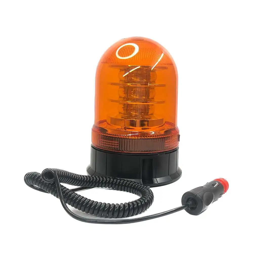 Amber Lens 12V 24V 18 LEDs Chip Beacon Flashing Strobe Emergency Warning Electric Hazard Light with CigaretteLighter Magnetic